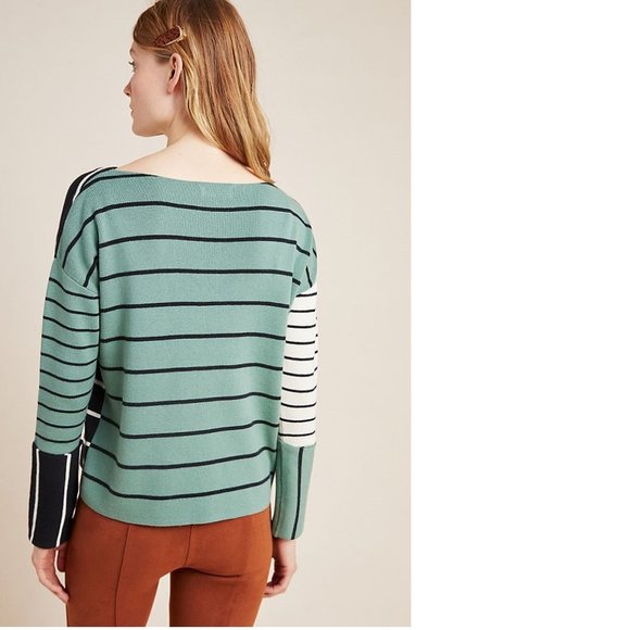 NEW Anthropologie Faye Striped Sweater - Picture 2 of 4